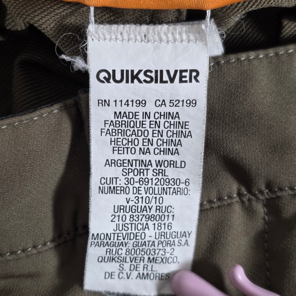 Quiksilver Waterman Hybrid Shorts Mens 37 Olive Green Tech Utility Performance - Picture 11 of 13